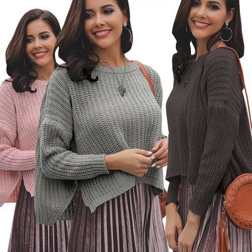 Women Structured Knit Sweater with Loose Fit Amarae