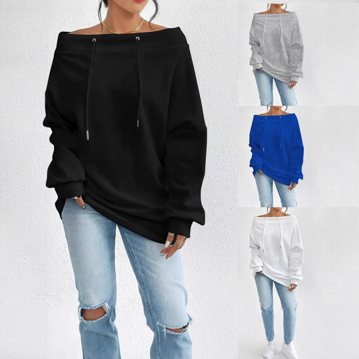 Pull décontracté pour femmes en taille oversized avec col ouvert et cordons pratiques Chic & Stil