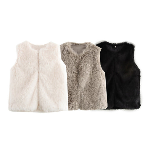 Ladies Chic and Fashion Faux Fur Gilet
