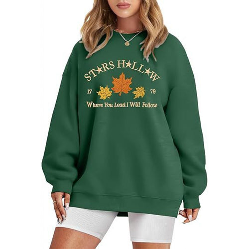 Sweat-shirt pour femmes avec une coupe décontractée et un motif automnal décoratif Chic & Stil