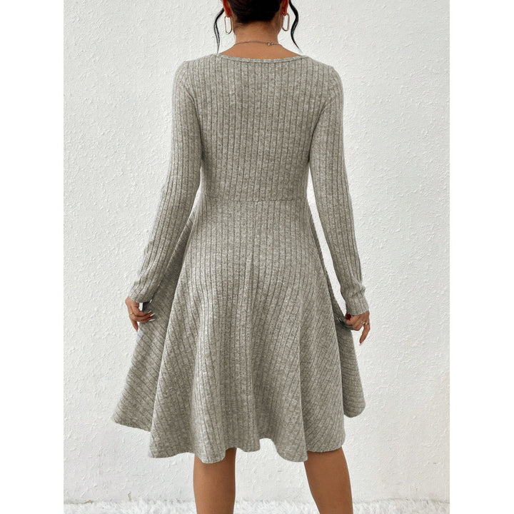 Fluid jersey dress for women with wrap belt and long sleeves Lune London