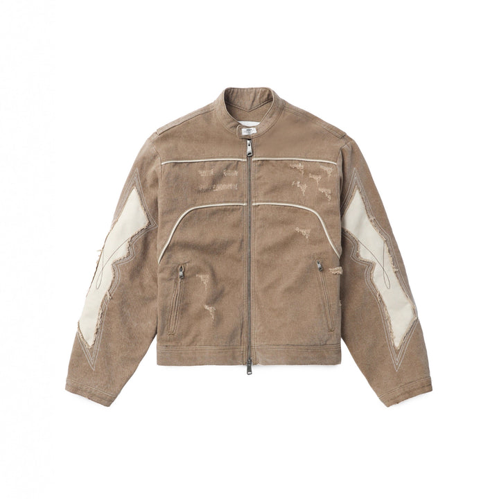Women's jacket in a vintage style with decorative seams and a worn effect Lune London