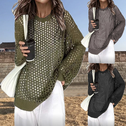 Lightweight knit sweater for women with a trendy mesh structure Amarae