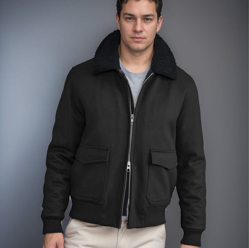Warm fleece jacket for men with high collar and practical pockets Amarae
