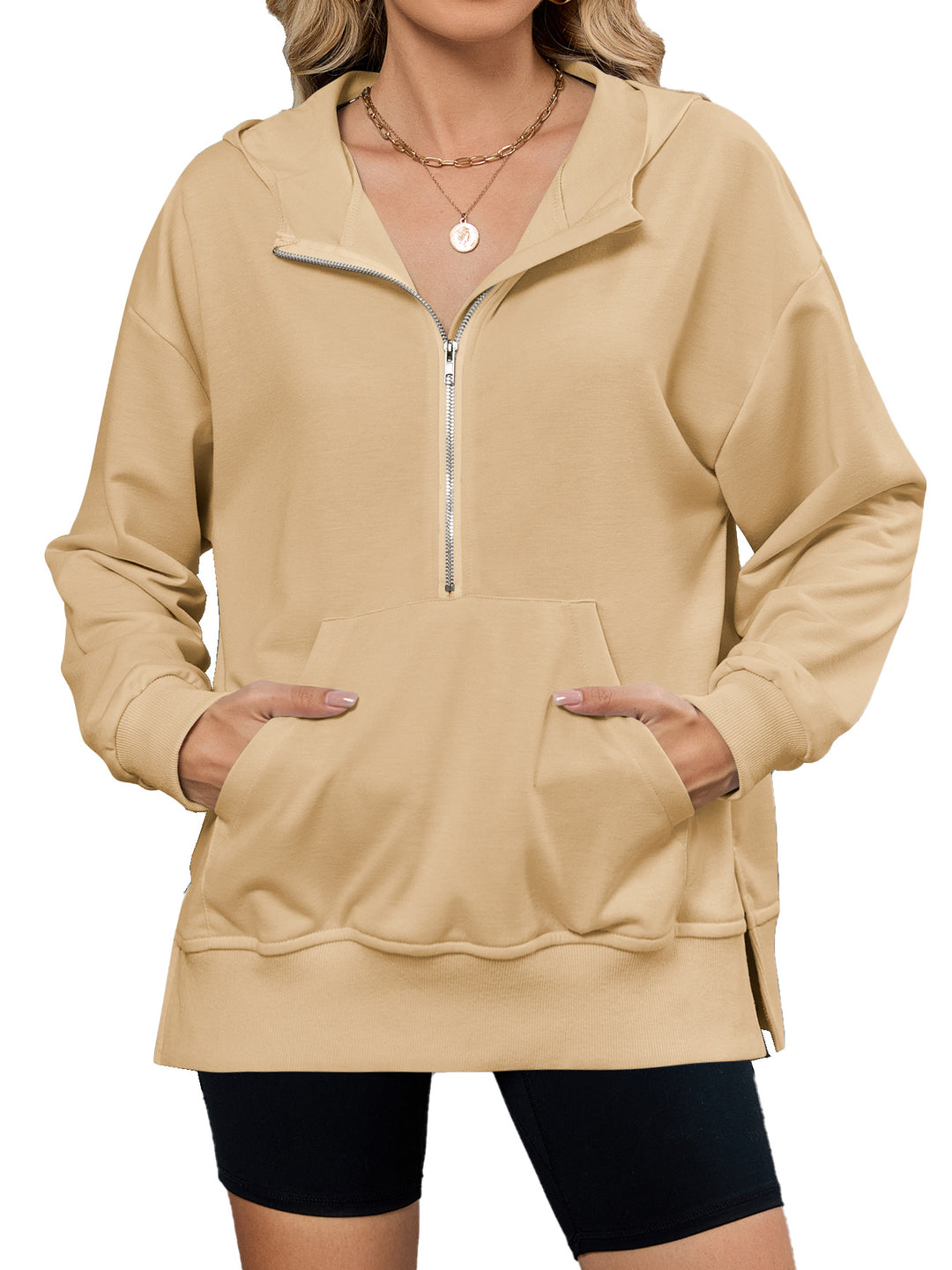 Women's hoodie with full zip and pockets Lune London