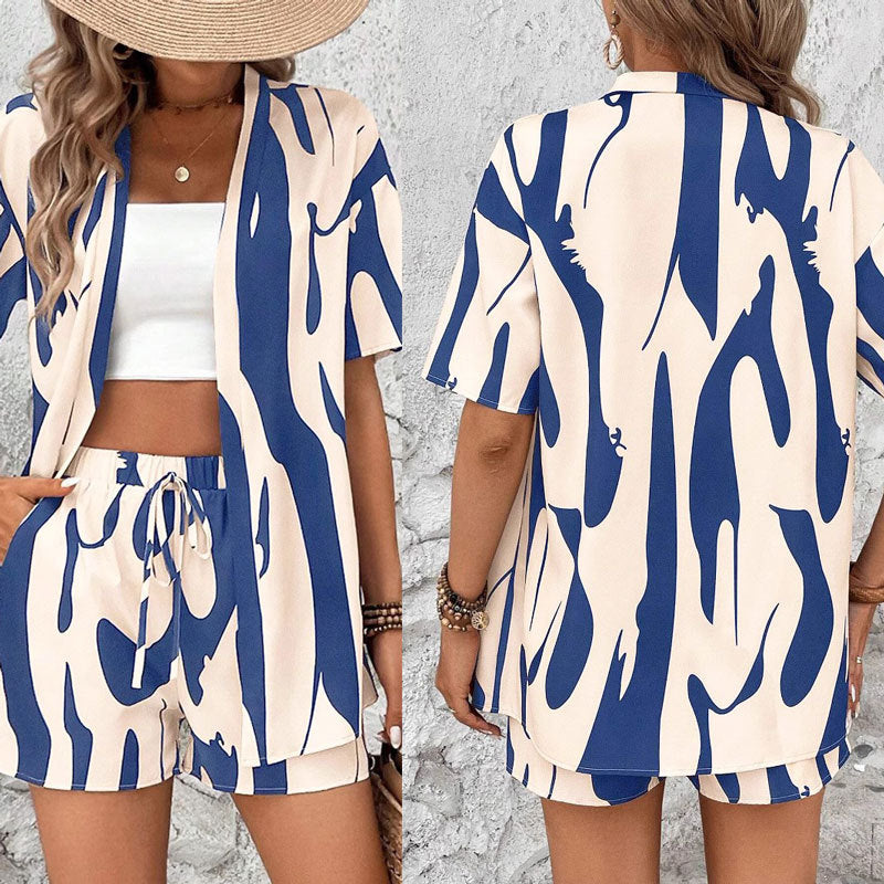 Ladies Lune London Abstract Print Loungewear Set