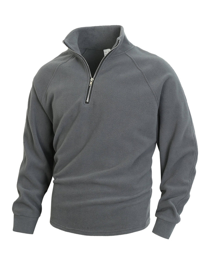 Men's fleece pullover with half-zip Lune London