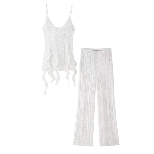 Elegant palazzo pants for ladies with floral lace pattern Amarae
