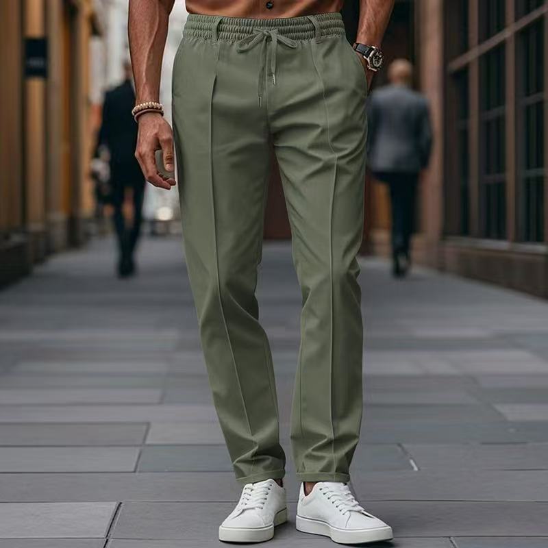 Men's elegant casual pants with elastic waistband and side pockets Lune London