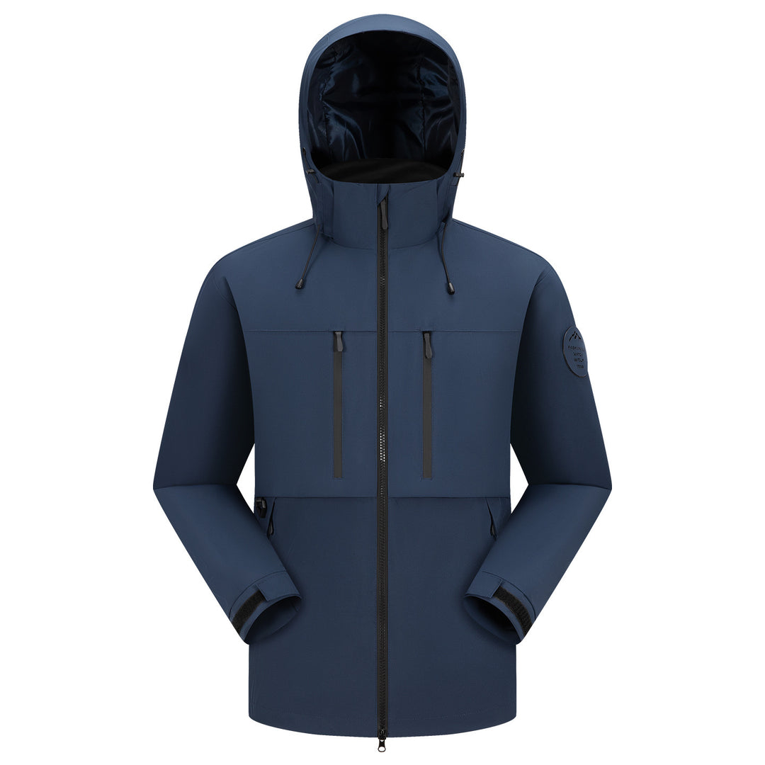 Men's Waterproof Breathable Softshell Outdoor Jacket with Adjustable Hood Amarae