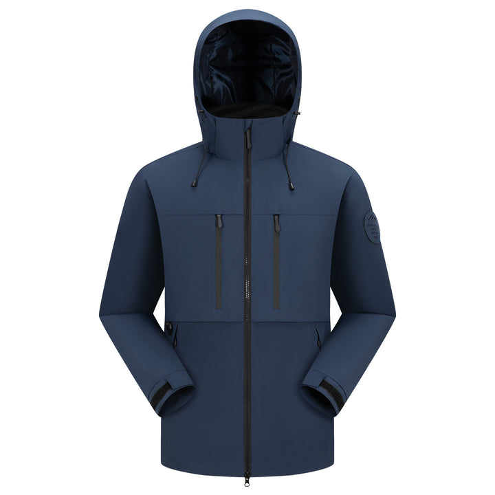 Men's Waterproof Breathable Softshell Outdoor Jacket with Adjustable Hood Amarae