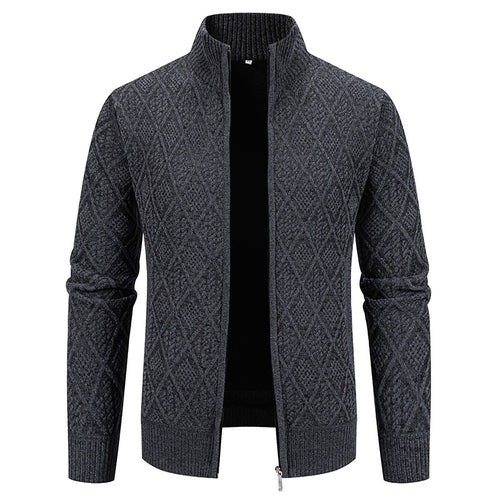 Men's knitted jacket with structured design and high collar Amarae