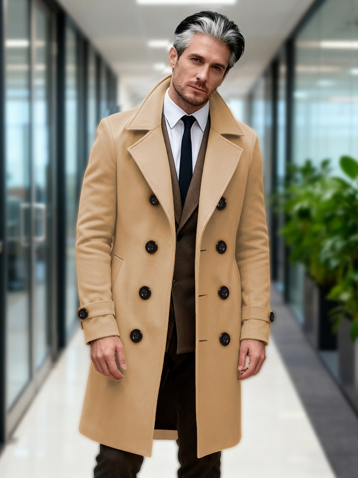 Men's wool double-breasted coat with modern cut Lune London
