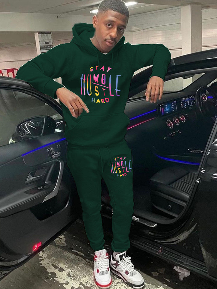 Women's sporty hoodie and jogger sweat outfit with motivational print Lune London