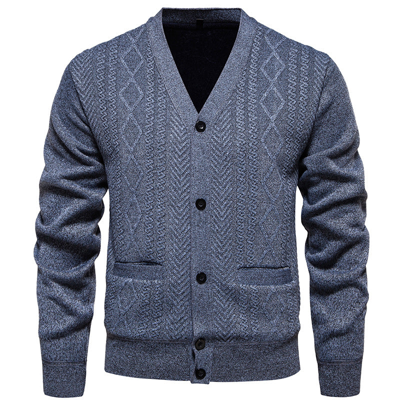Men's classic cardigan with structured design and practical pockets Lune London
