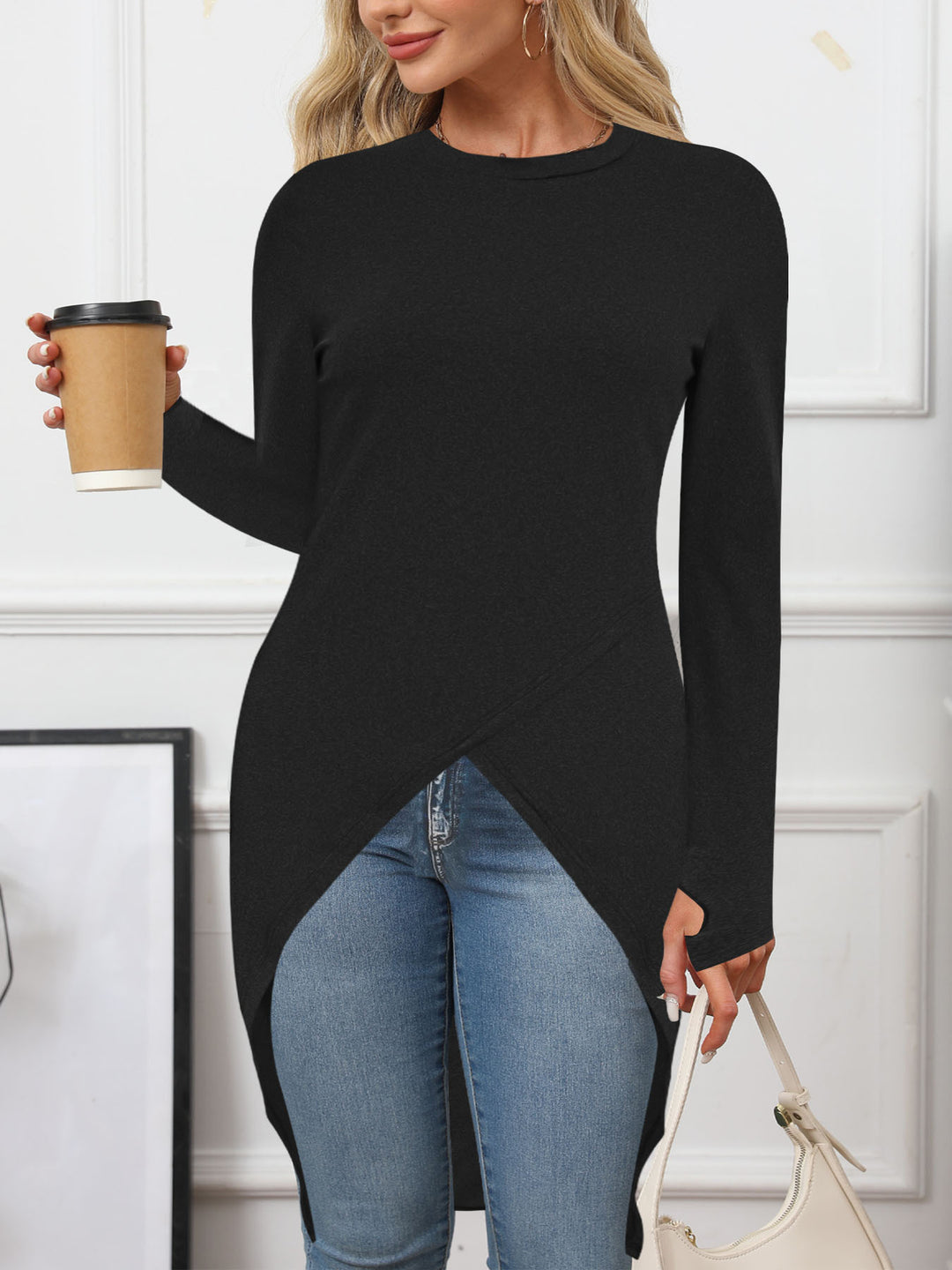 Asymmetrical long sleeve shirt for women Lune London