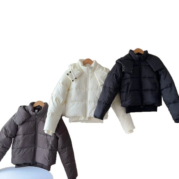 Ladies Short Quilted Cropped Jacket with Wide Lapel Amarae