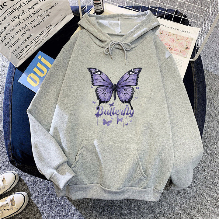 Women's hoodie with colorful butterfly motif Chic & Stil