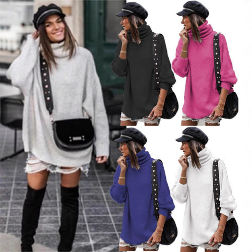 Pull en tricot épais pour femme avec col haut et détails élégants de boutons Chic & Stil