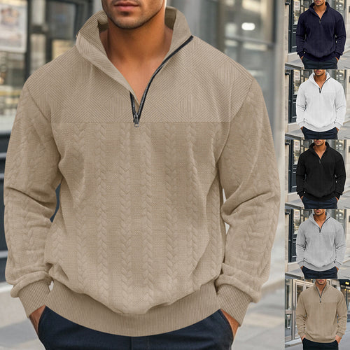 Stylish knitted sweater for men with half-zip closure Amarae