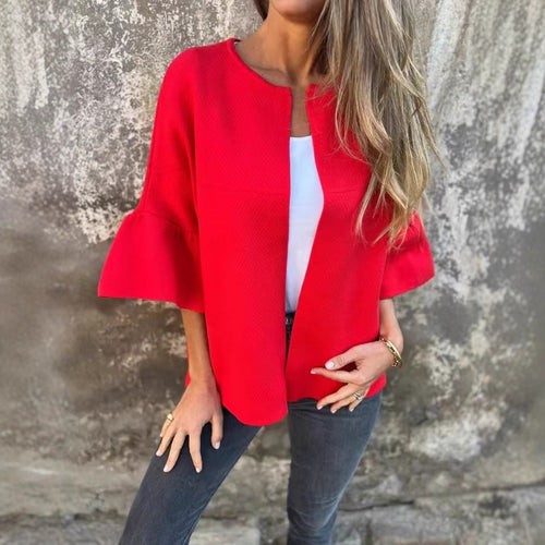 Fashionable women's jacket with wide sleeves and slightly textured fabric Amarae
