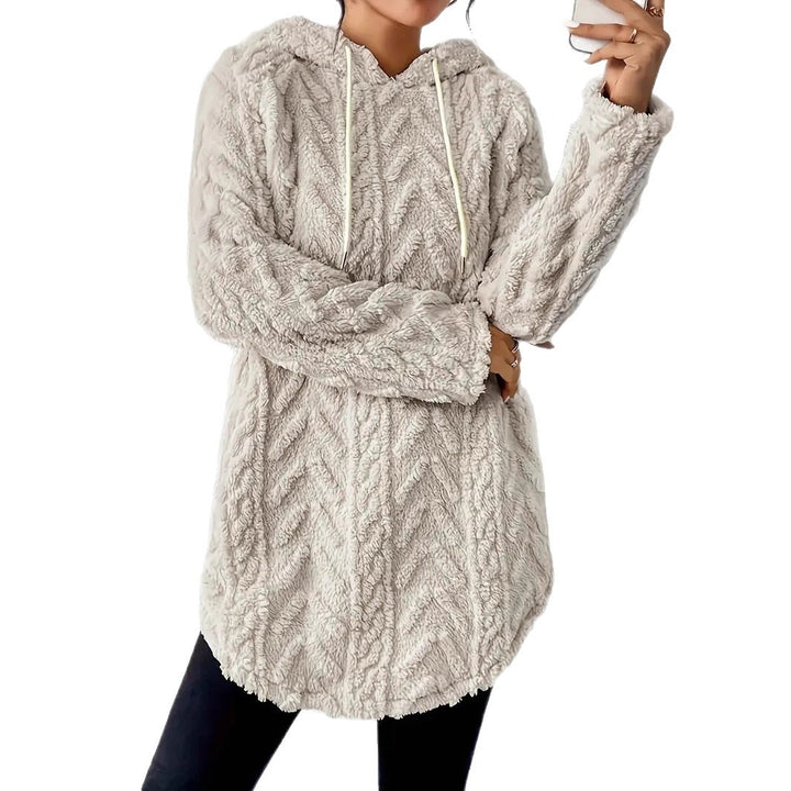 Ladies pleasant fleece pullover with hood and structured design Lune London