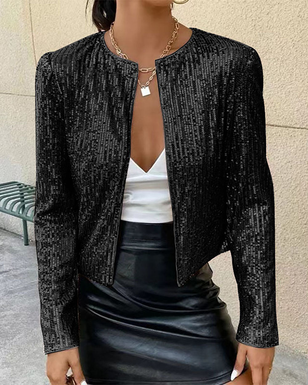 Lune London | Smarter Glittering Stand Collar Short Coat