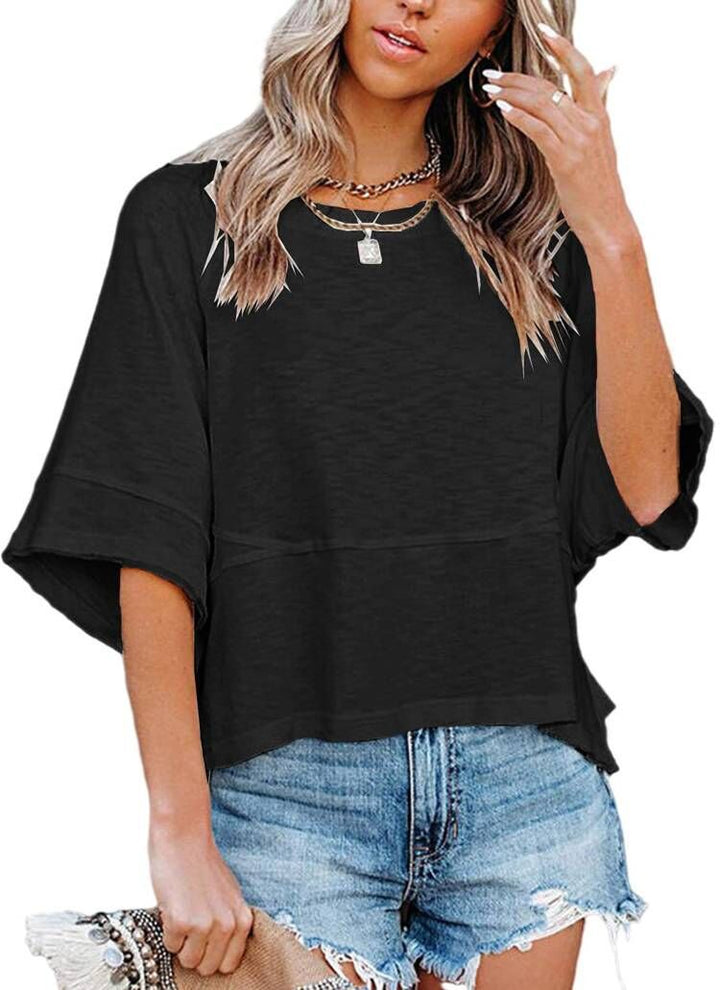 Chic and Stylish Quarter Sleeve Boxy Top for Women