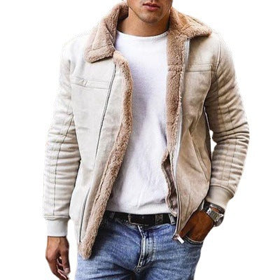 Leather jacket lined with sheepskin for men with a modern design Lune London