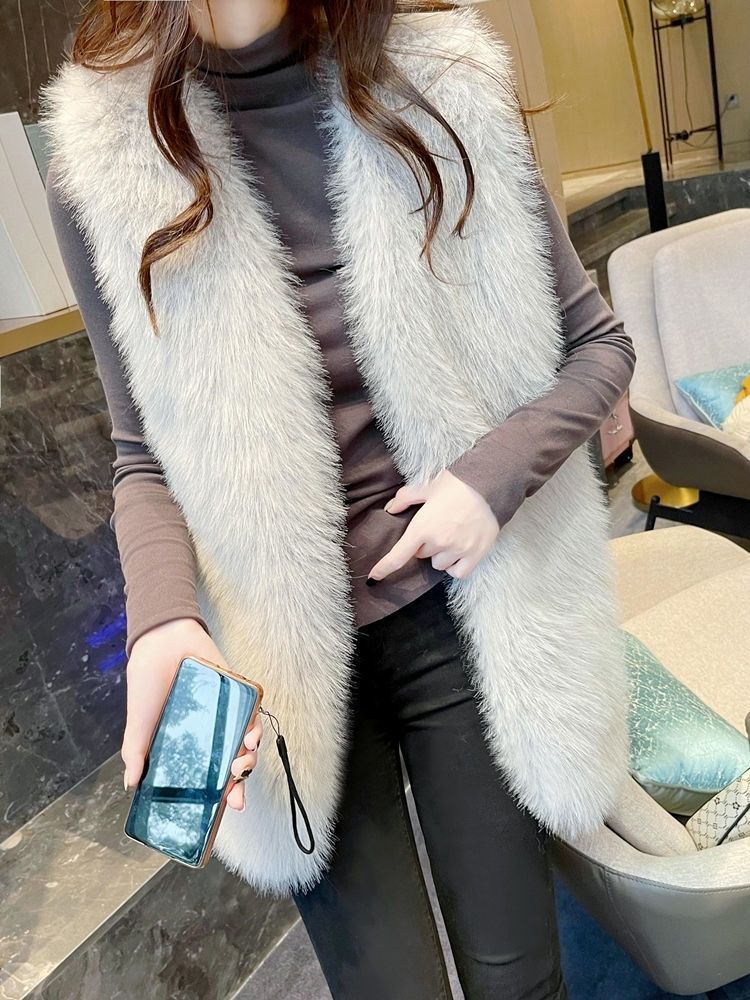 Ladies Faux Fur Gilet Lune London