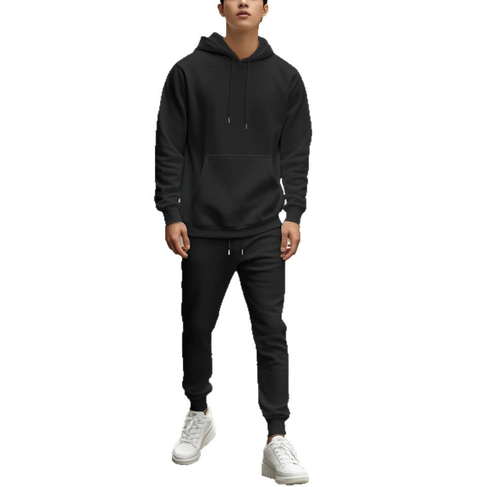 High-quality cotton blend sports set for men with hood and elastic waistband Lune London