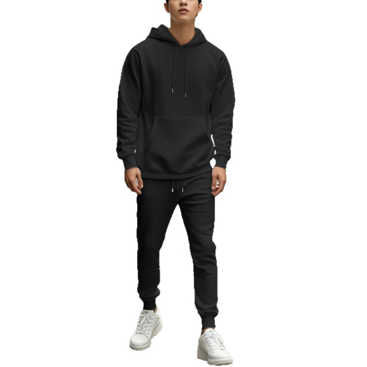 High-quality cotton blend sports set for men with hood and elastic waistband Lune London