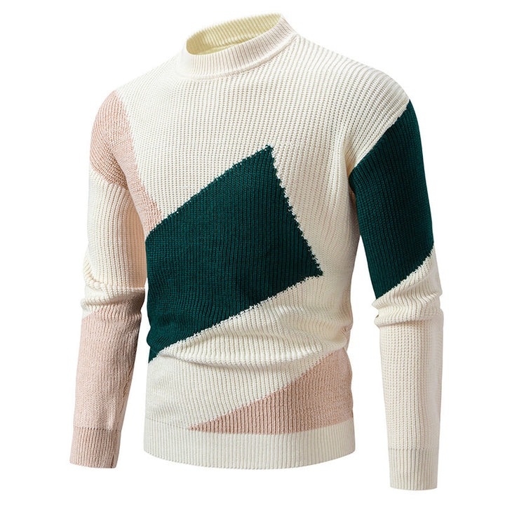 Trendy high-neck sweater for women with geometric pattern Lune London