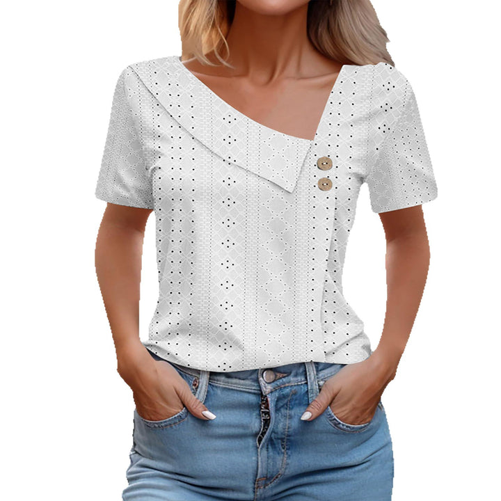 Button top with eyelet pattern for women Lune London