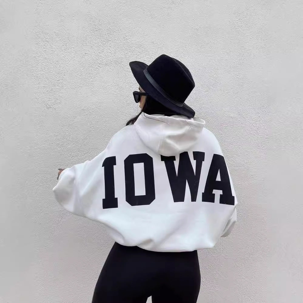 Oversized hoodie for women with a catchy inscription Lune London