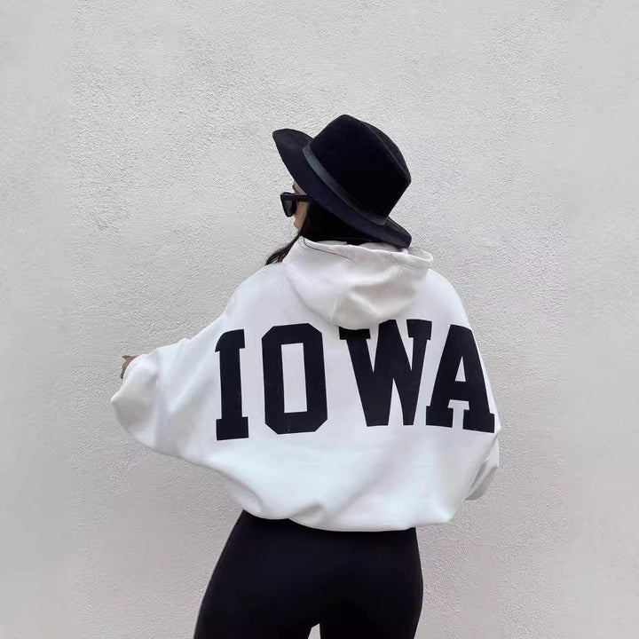 Oversized hoodie for women with a catchy inscription Lune London