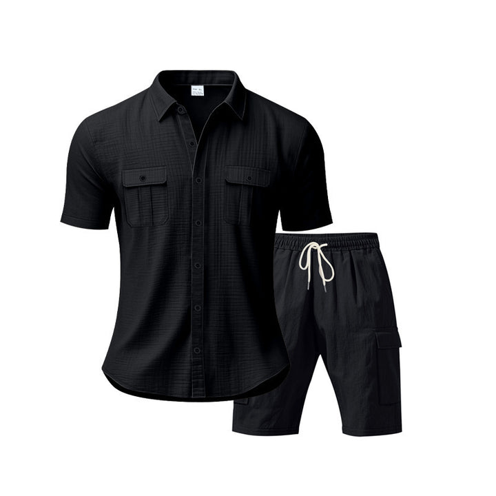 Tenue de loisirs pour hommes avec chemise décontractée et shorts cargo pratiques Lune London