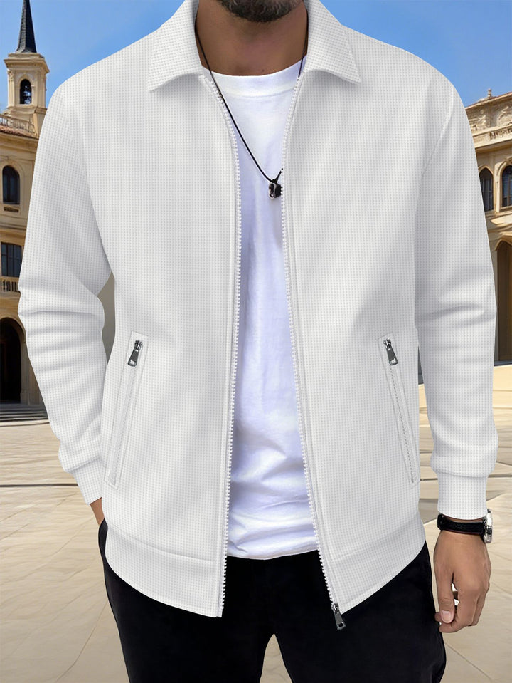 Modern knitted jacket for men with practical zip pockets and trendy design Lune London