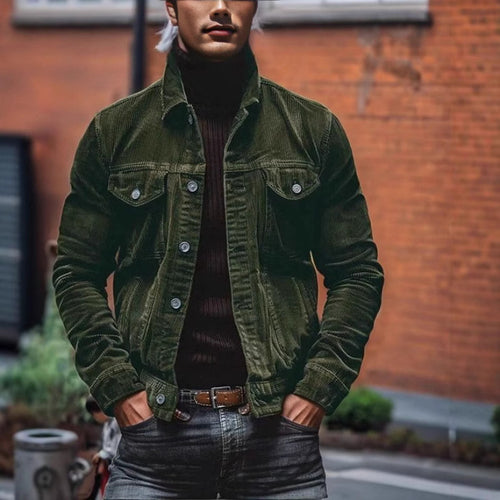Corduroy jacket for men with practical pockets and classic cut Amarae