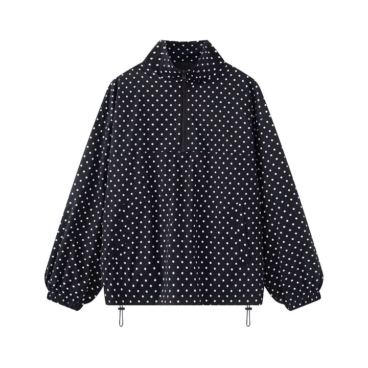 Women's Water-Repellent Oversized Anorak with Half Zipper and Kangaroo Pocket Amarae