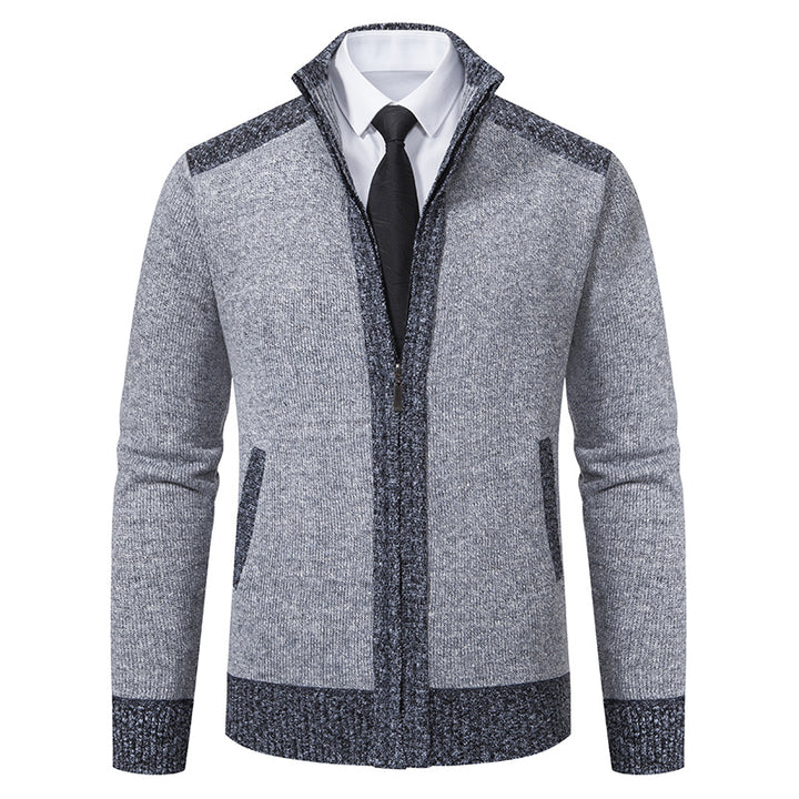 Quilted knit jacket for men with high collar and practical pockets Lune London