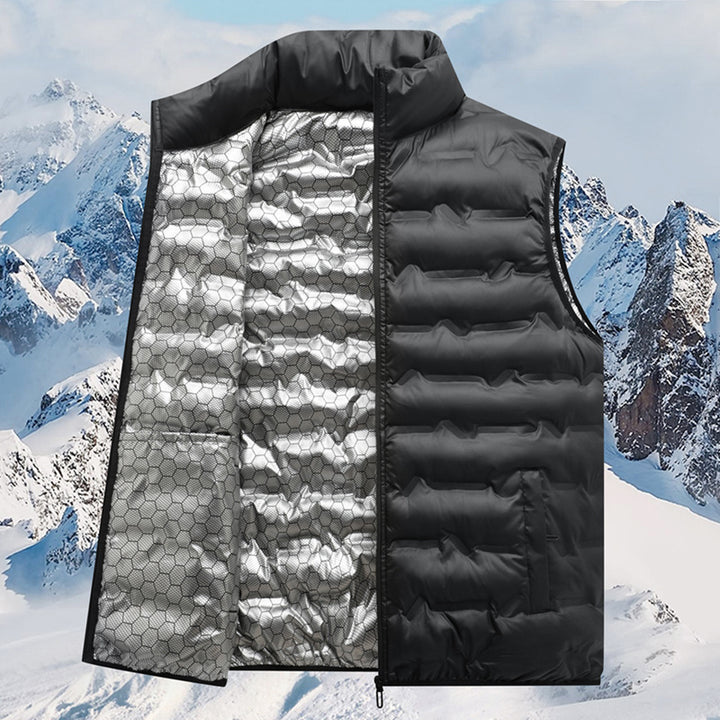Men's thermo quilted vest with reflective inner lining and stand-up collar Amarae