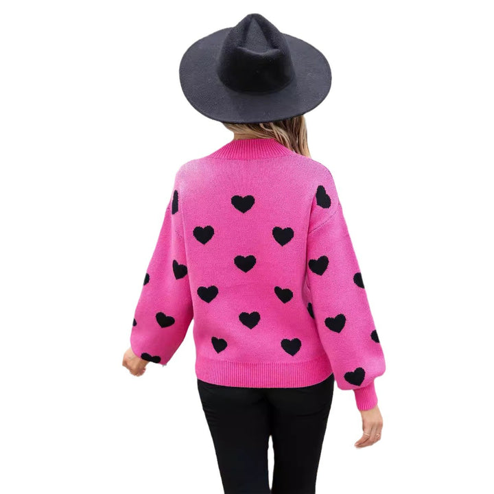 Pull décontracté pour femmes avec des cœurs et coupe moderne Chic & Stil