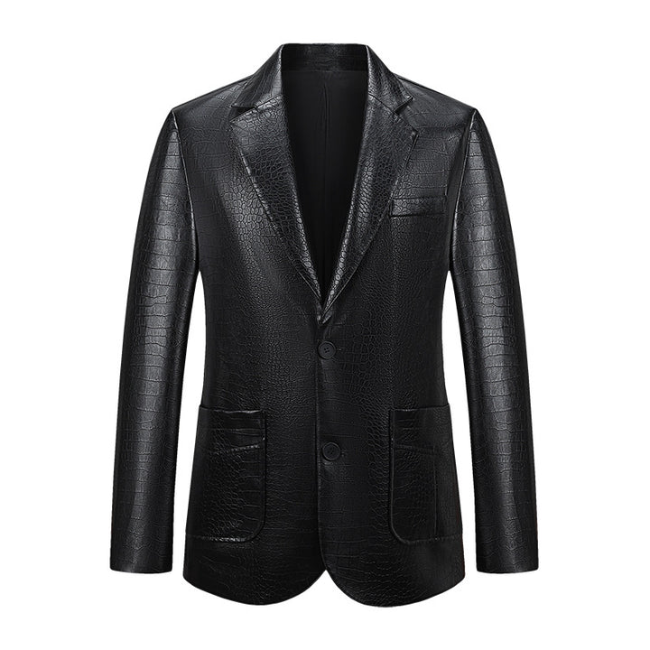 Trendy synthetic leather blazer for women Lune London