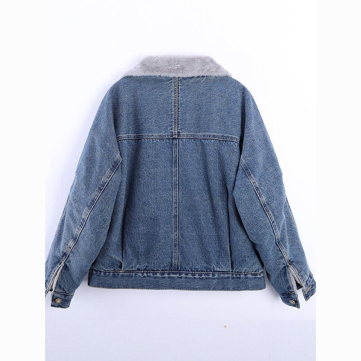 Veste en jean matelassée pour femmes avec doublure en polaire douce et poches classiques Chic & Stil