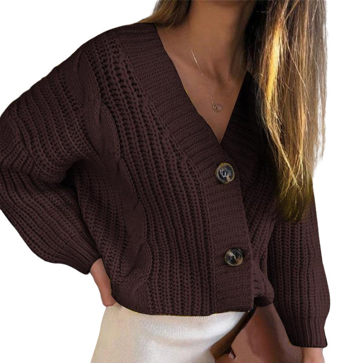 Knitted women's jacket with structured pattern and button details Lune London