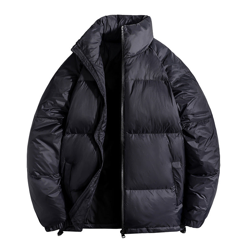 Men's insulated quilted thermo puffer jacket with stand-up collar and drawstring hem Amarae