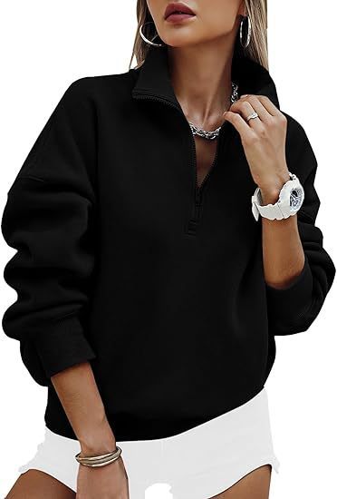 Hooded sweatshirt for women with short zip and offset shoulders Lune London