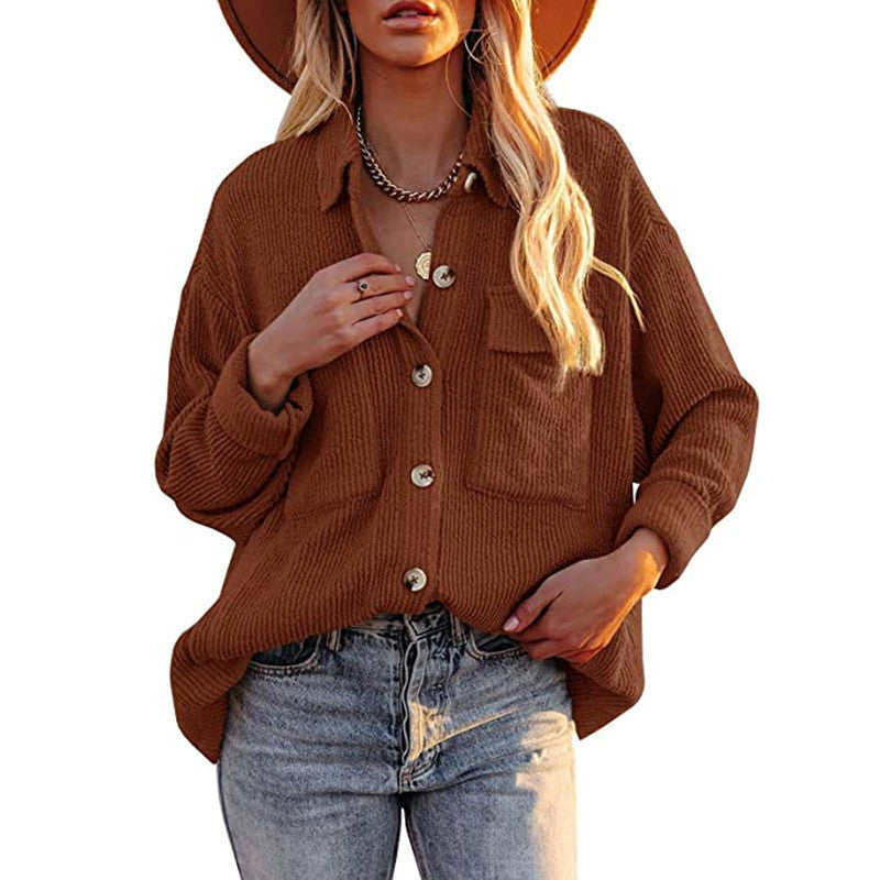 Casual overshirt jacket for women with texture and practical pockets Lune London