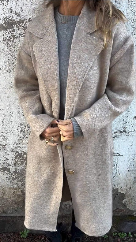 Oversized wool coat for women with button details Lune London